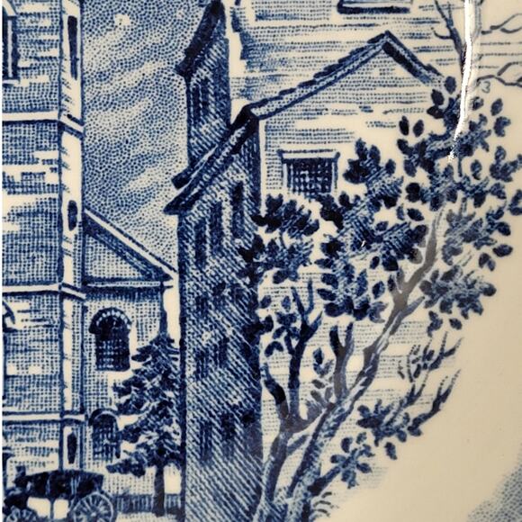 Staffordshire Vintage Liberty Blue 1776 Colonial Transferware 4 Rim Soup Bowls 1 - Picture 9 of 11